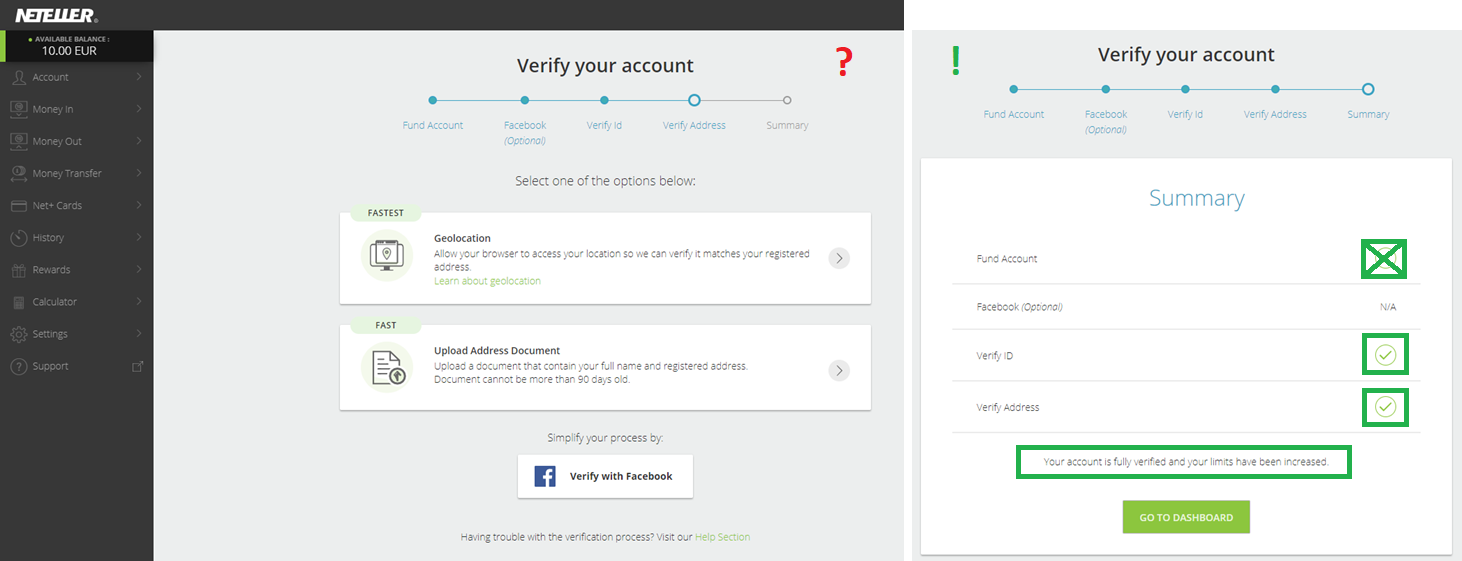 NETELLER fast verification