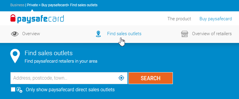 Paysafecard purchase location